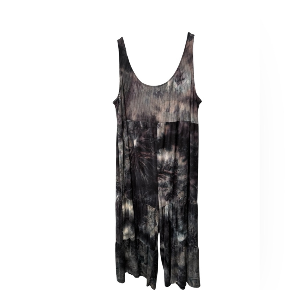 Tie-Dye Sleeveless Jumpsuit - Black/Gray